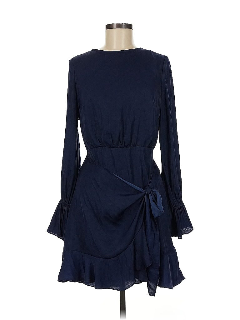 Hello Molly 100% Polyester Solid Blue Casual Dress Size 6 - photo 1