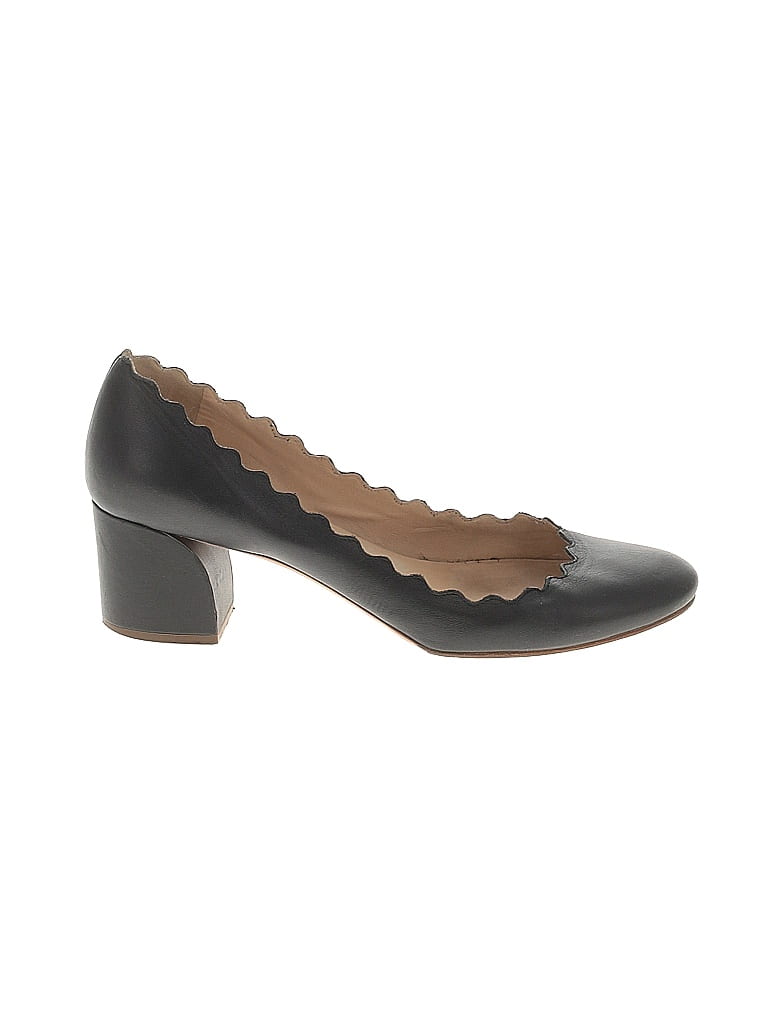 Chloé 100% Leather Black Blue Lauren Heels Size EU 36 1/2 - photo 1