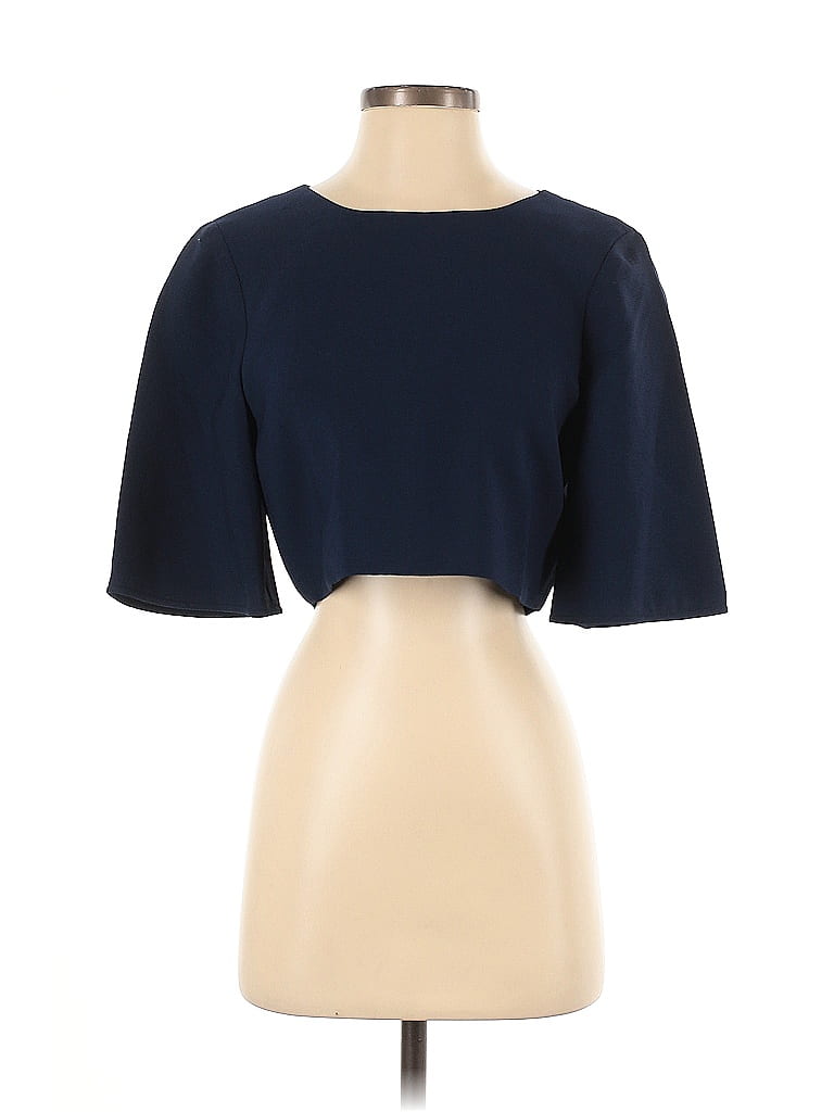 Black Halo Blue Short Sleeve Top Size 4 - photo 1