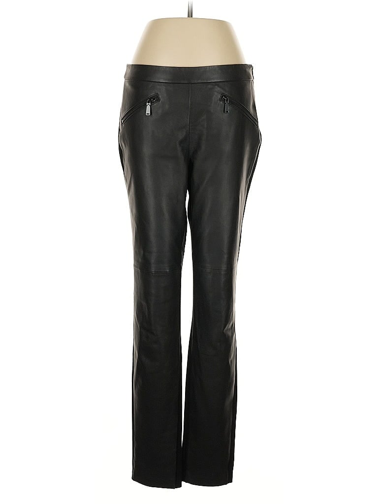 Worth New York 100% Leather Black Track Pants Size 6 - photo 1