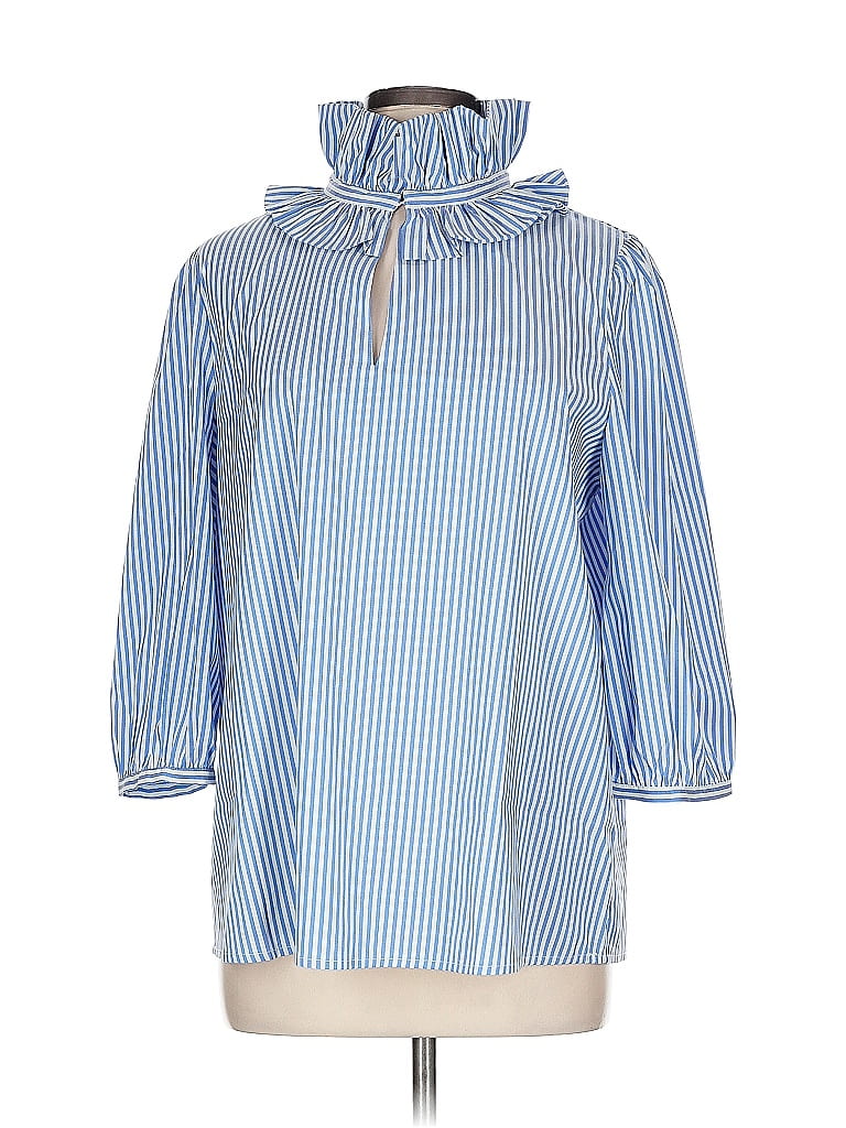 Tuckernuck 100% Polyester Blue 3/4 Sleeve Blouse Size L - photo 1