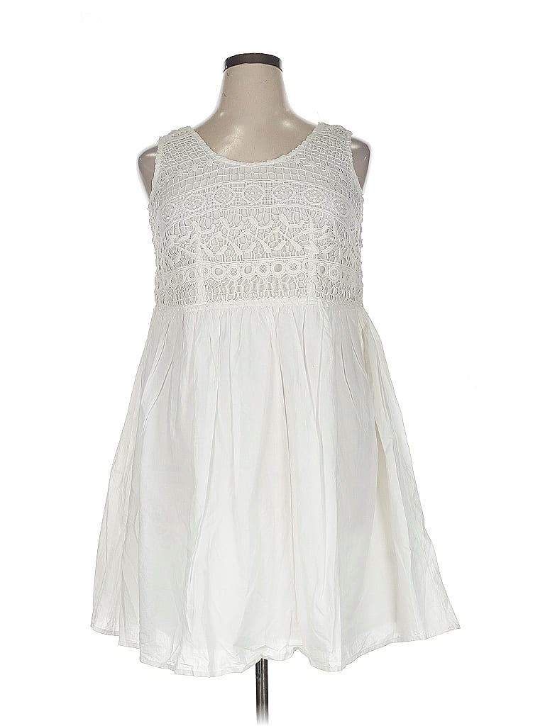 Ellos 100% Cotton White Casual Dress Size 14 - photo 1