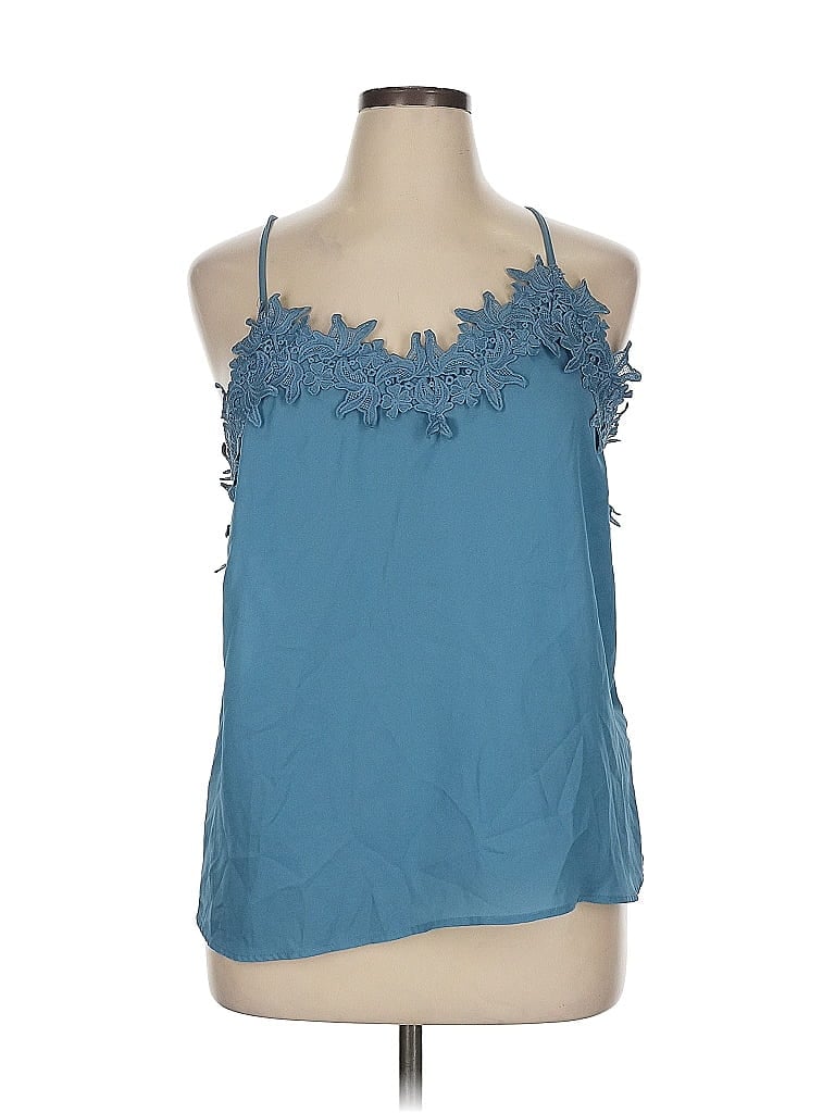 Macaron 100% Polyester Blue Sleeveless Blouse Size XL - photo 1