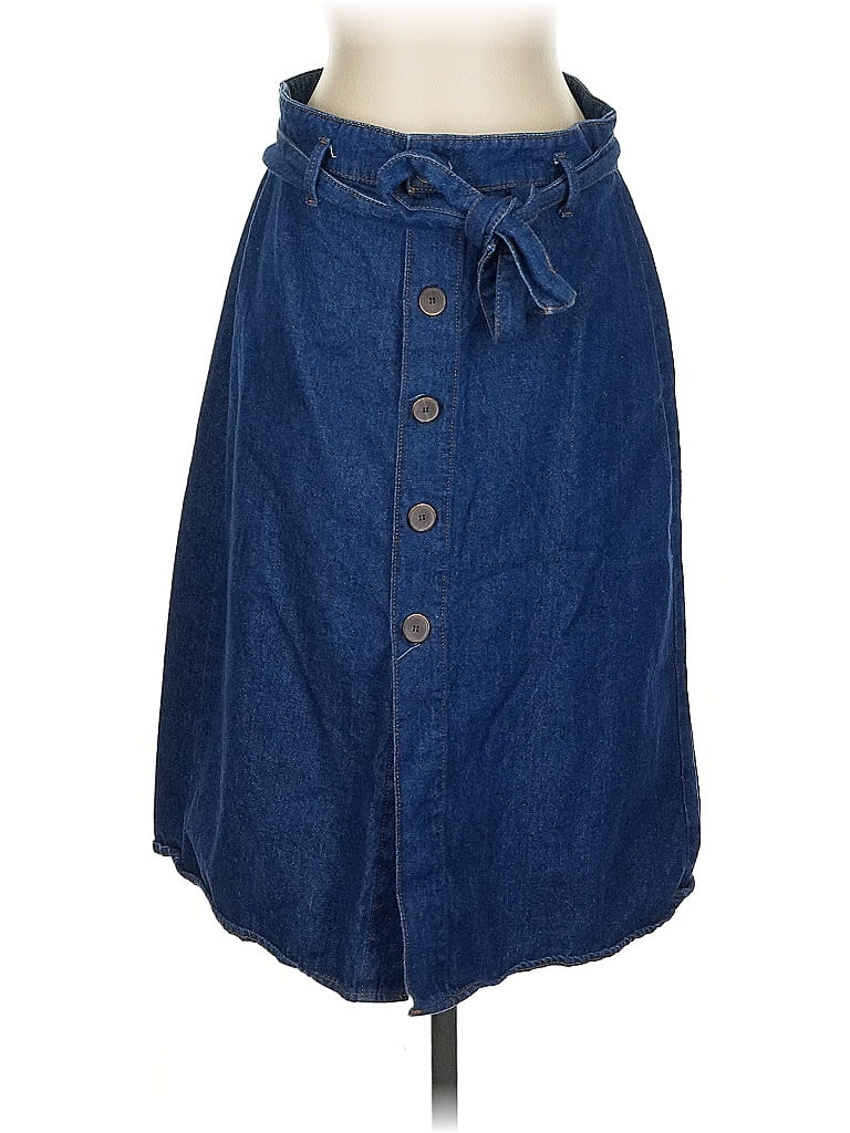 MNG 100% Cotton Blue Denim Skirt Size S - photo 1