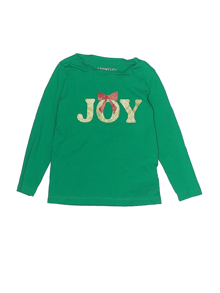 Crewcuts 100% Cotton Green Long Sleeve T-Shirt Size 2 - photo 1