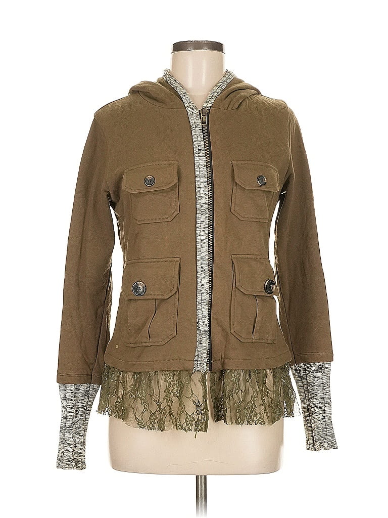 Scrapbook 100% Cotton Brown Tan Zip Up Hoodie Size M - photo 1
