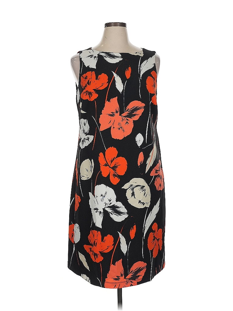 Kasper Print Black Casual Dress Size 14 - photo 1