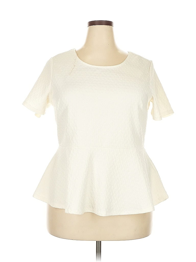 Ali & Kris Ivory Short Sleeve Top Size 2X - photo 1