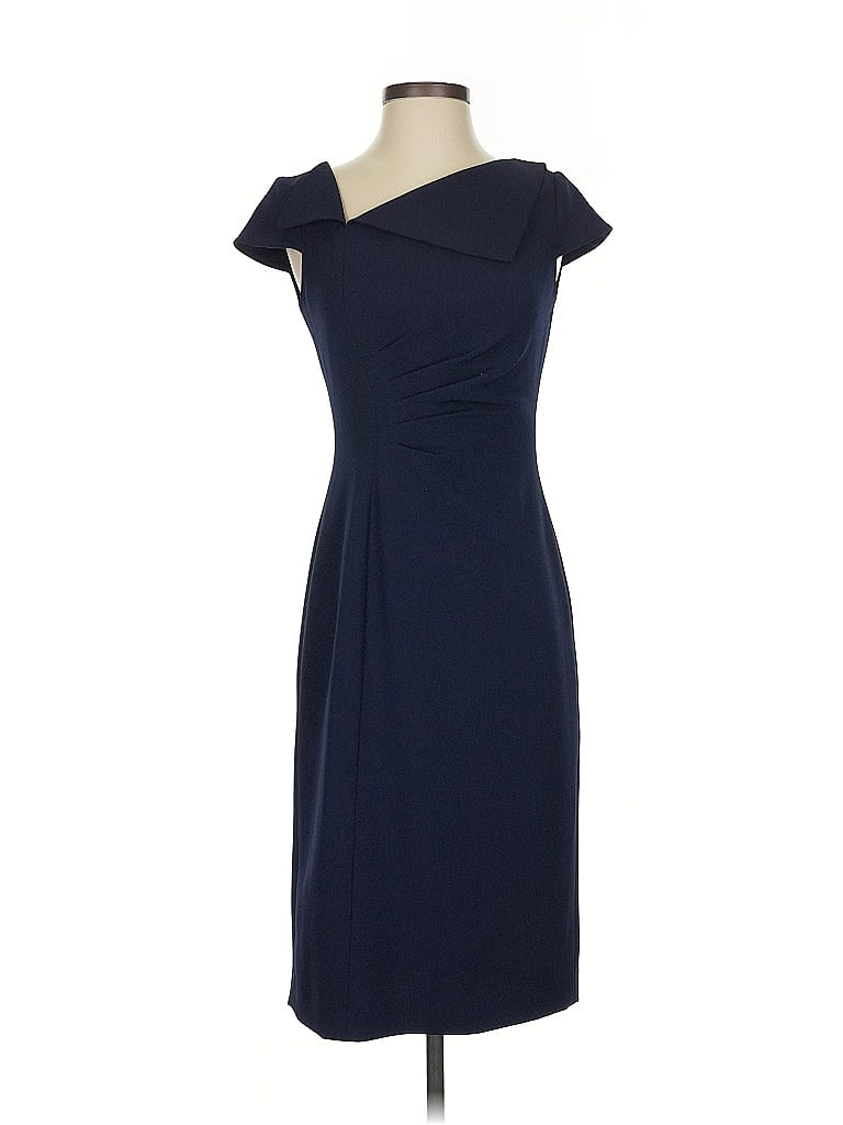 Tahari by ASL Solid Blue Cocktail Dress Size 2 - photo 1