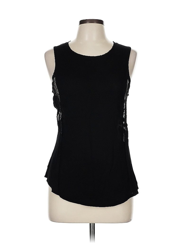 Zara W&B Collection 100% Viscose Black Sleeveless T-Shirt Size M - photo 1