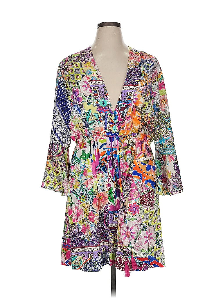 Johnny Was 100% Rayon Paisley Purple Casual Dress Size XL - photo 1