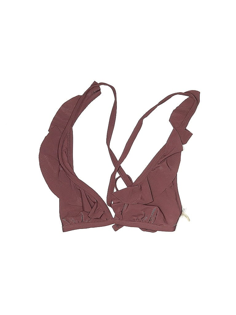 Shade & Shore Solid Burgundy Swimsuit Top Size M - photo 1