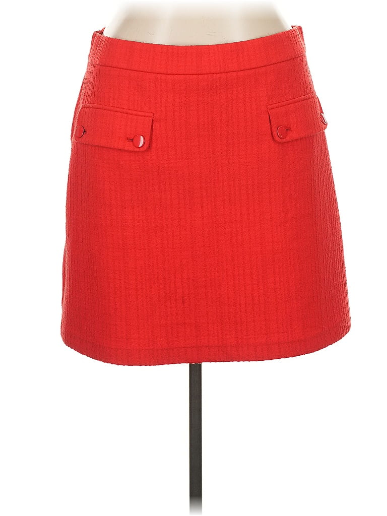 Ann Taylor LOFT Solid Red Casual Skirt Size XL - photo 1