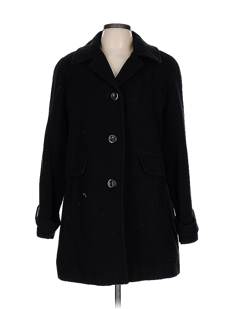 London Fog Black Wool Coat Size L - photo 1