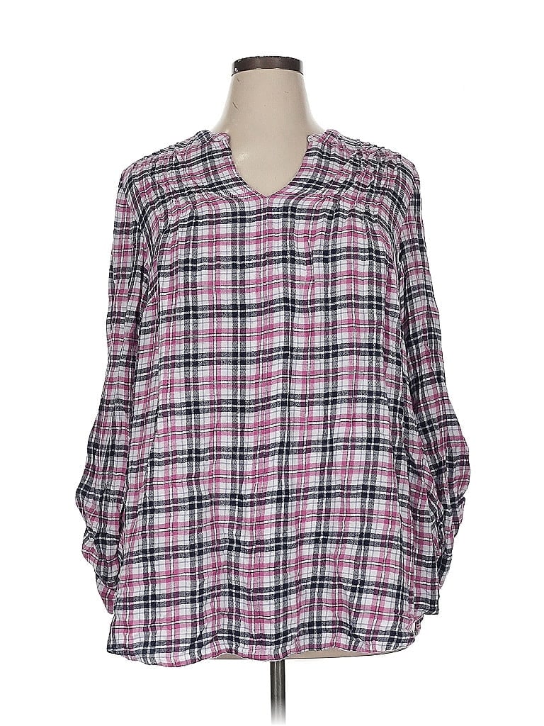 Pre-owned Lane Bryant 3/4 Sleeve Blouse In Pink
