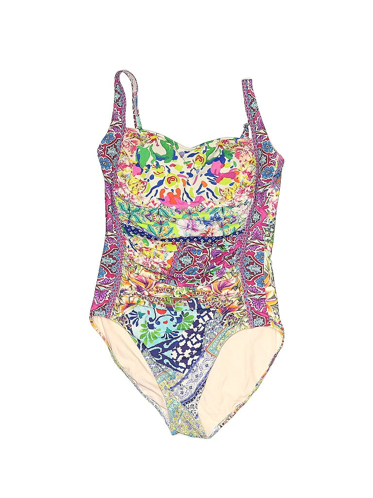 Johnny Was Paisley Purple One Piece Swimsuit Size XL - photo 1