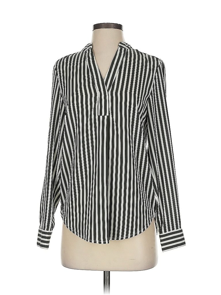 Pre-owned H&m Long Sleeve Blouse In Black