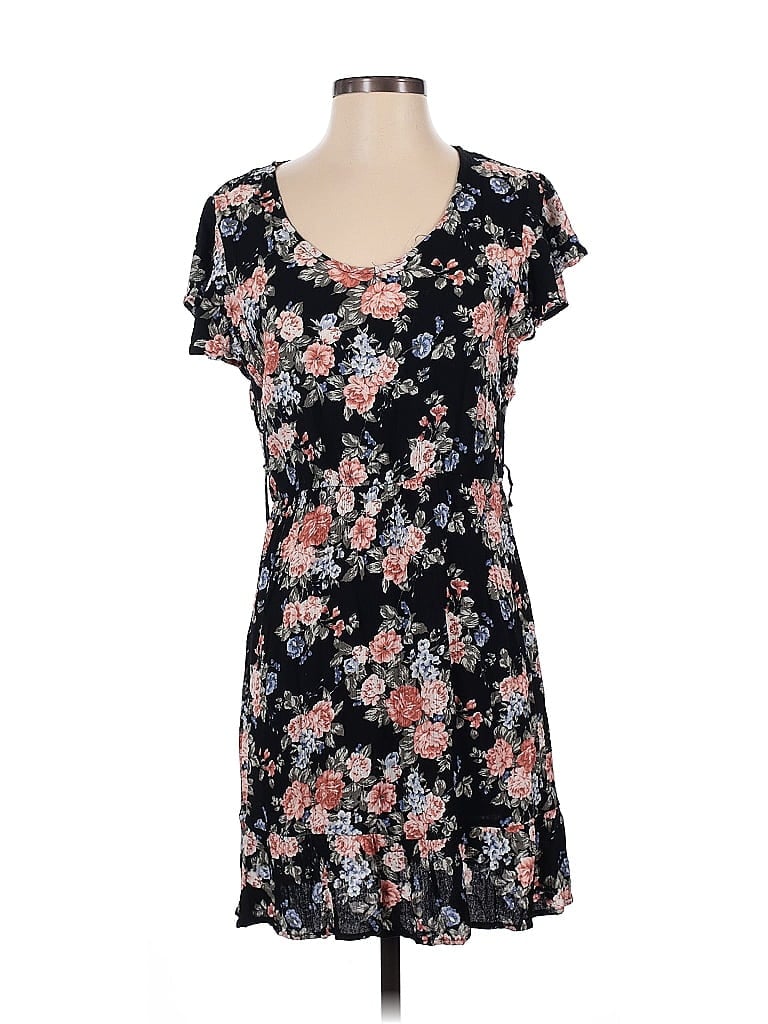 Wallflower 100% Rayon Floral Black Casual Dress Size M - photo 1