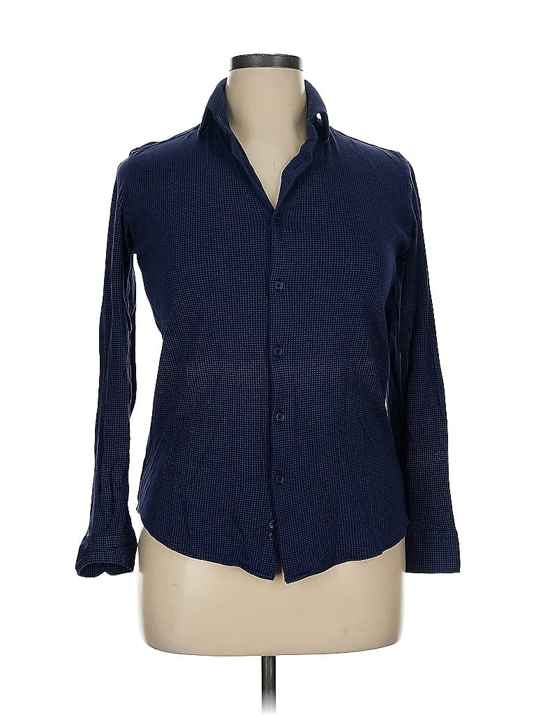 Pre-owned Assorted Brands Long Sleeve Button Down Shirt In Blue