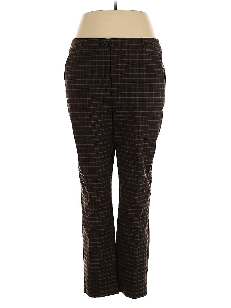 Ann Taylor LOFT Houndstooth Brown Dress Pants Size 14 - photo 1