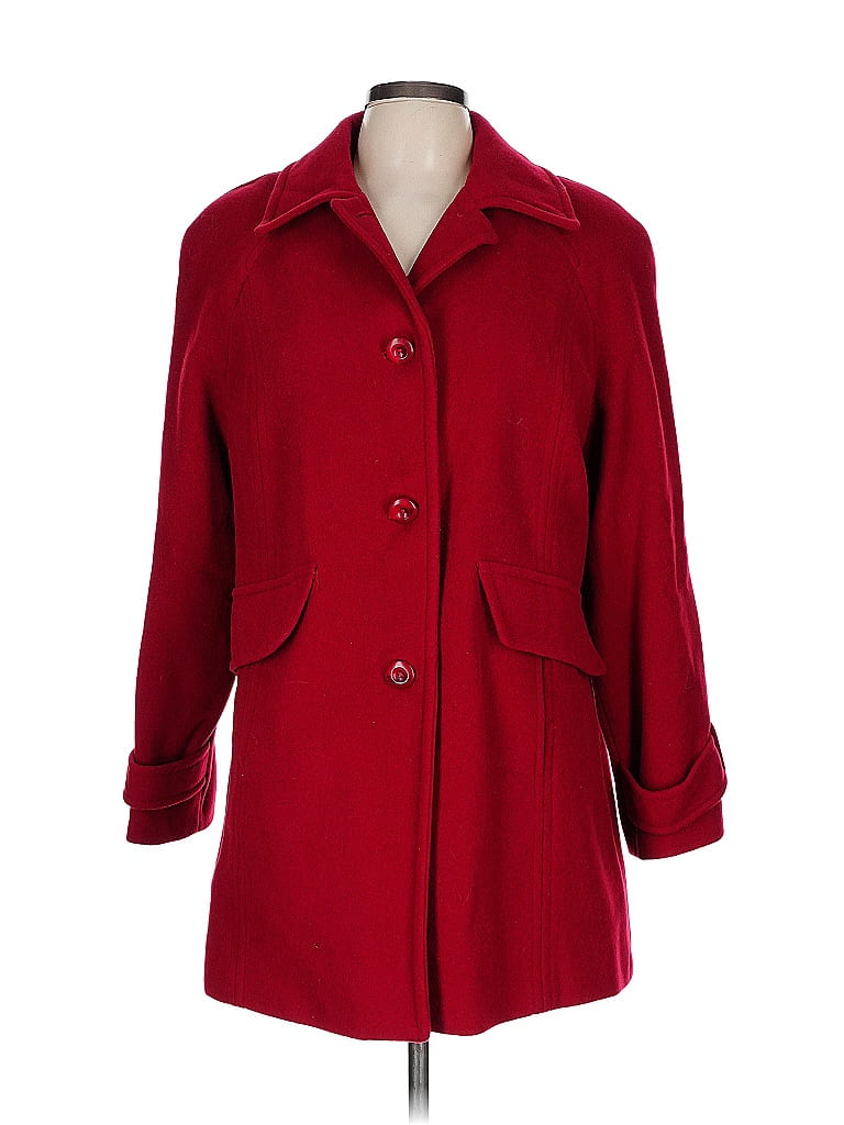 London Fog Red Wool Coat Size L - photo 1