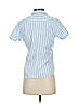 Frank & Eileen 100% Cotton Stripes Blue Short Sleeve Blouse Size XS - photo 2