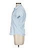 Frank & Eileen 100% Cotton Stripes Blue Short Sleeve Blouse Size XS - photo 5