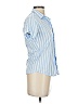 Frank & Eileen 100% Cotton Stripes Blue Short Sleeve Blouse Size XS - photo 4