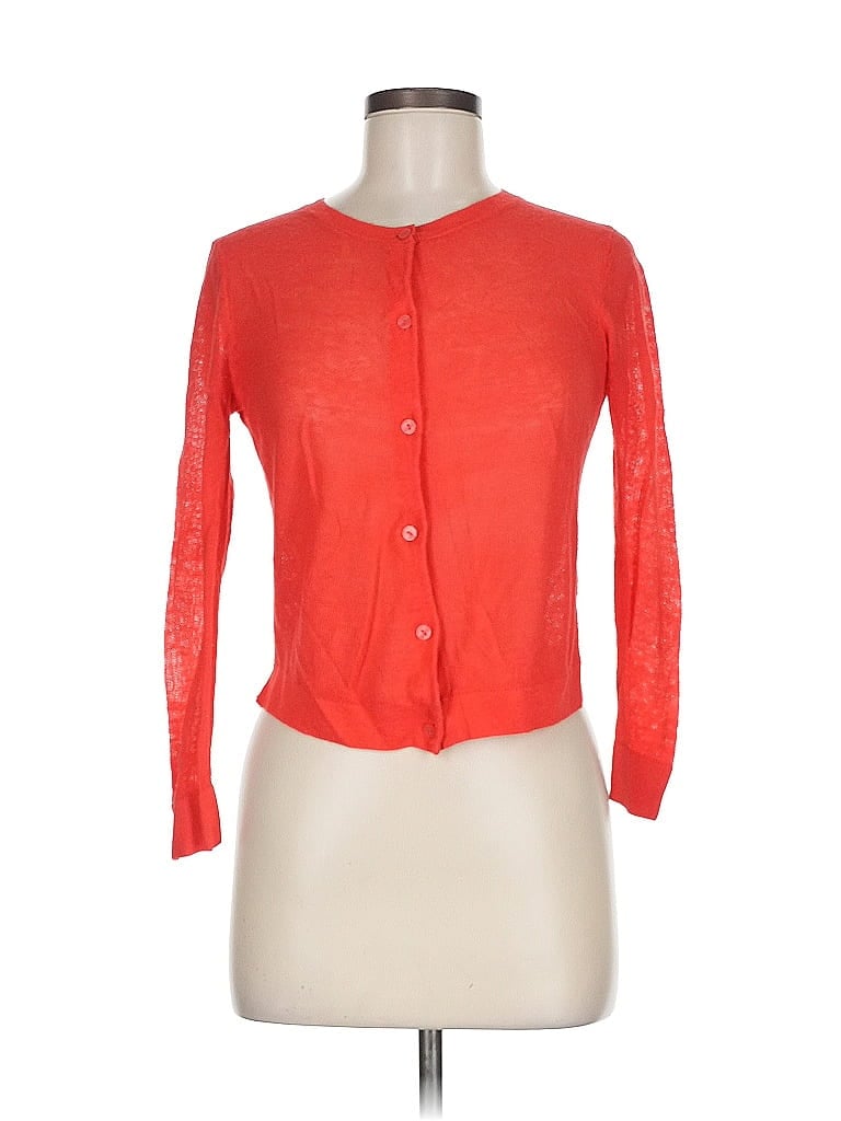 Pre-owned Ann Taylor Loft Cardigan Sweater In Orange
