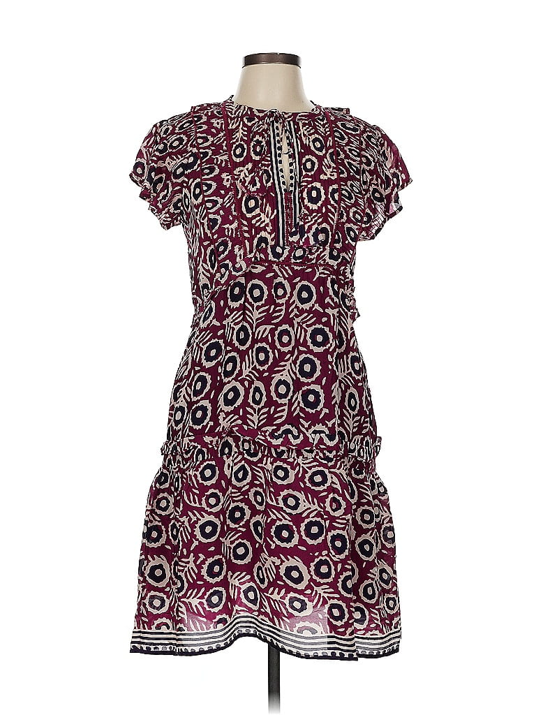 Sea New York Paisley Burgundy Casual Dress Size 6 - photo 1
