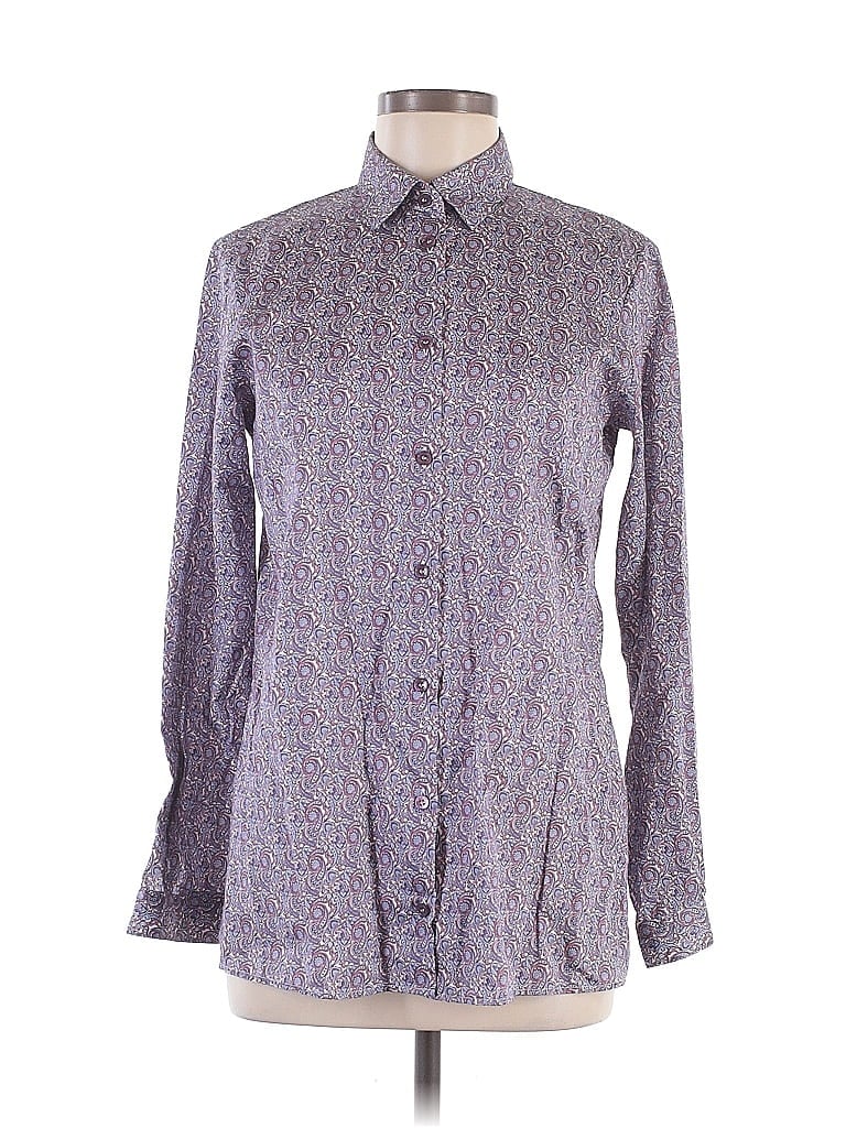 ETRO 100% Cotton Paisley Purple Long Sleeve Button-Down Shirt Size EU (IT) 42 / US 6 - photo 1