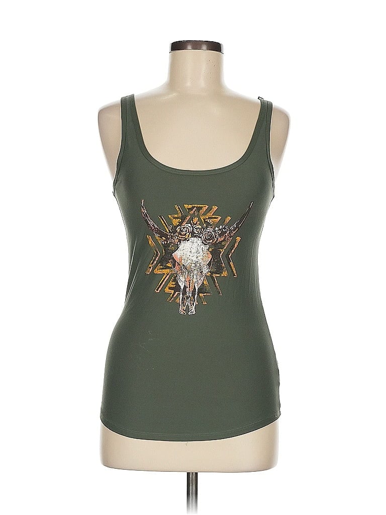 Pre-owned No Boundaries Tank Top Green Strapless Neckline Tops