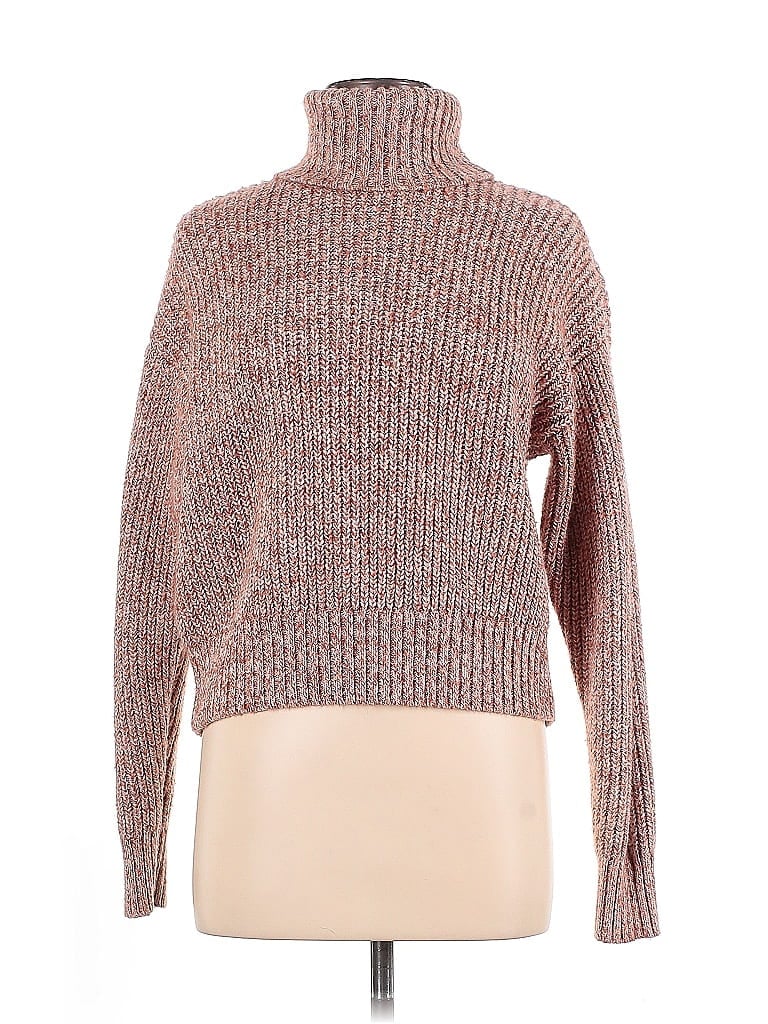 Future Collective Metallic Brown Turtleneck Sweater Size M - photo 1