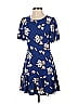 Ann Taylor LOFT Outlet Floral Blue Casual Dress Size 4 - photo 1