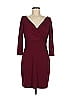 David Meister Solid Burgundy Cocktail Dress Size 8 - photo 1