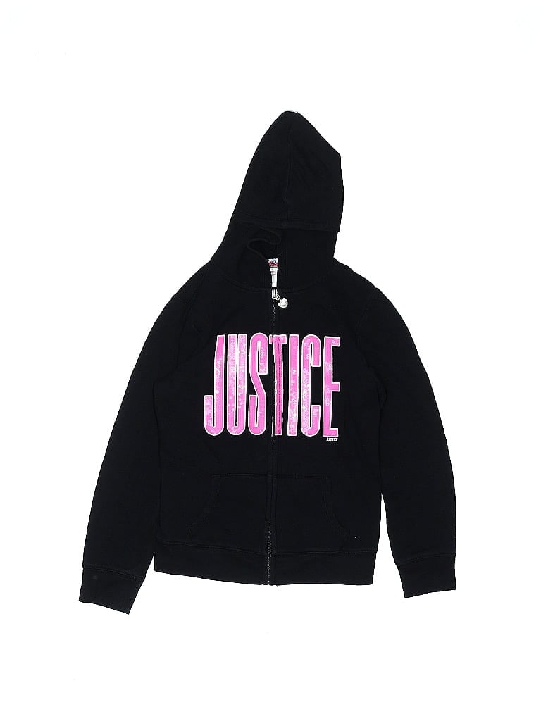 Justice Black Zip Up Hoodie Size 7 (big kids) - photo 1