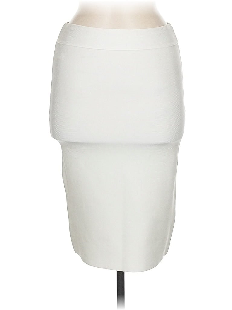Pre-owned Bcbgmaxazria Formal Skirt In White