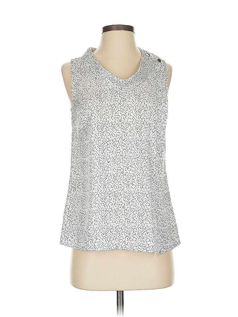 Pre-owned Ann Taylor Sleeveless Blouse In Silver