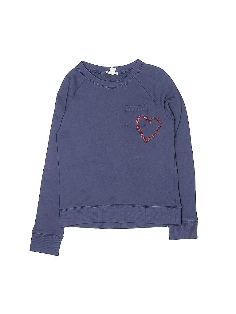 Crewcuts 100% Cotton Hearts Blue Purple Sweatshirt Size L (big kids) - photo 1