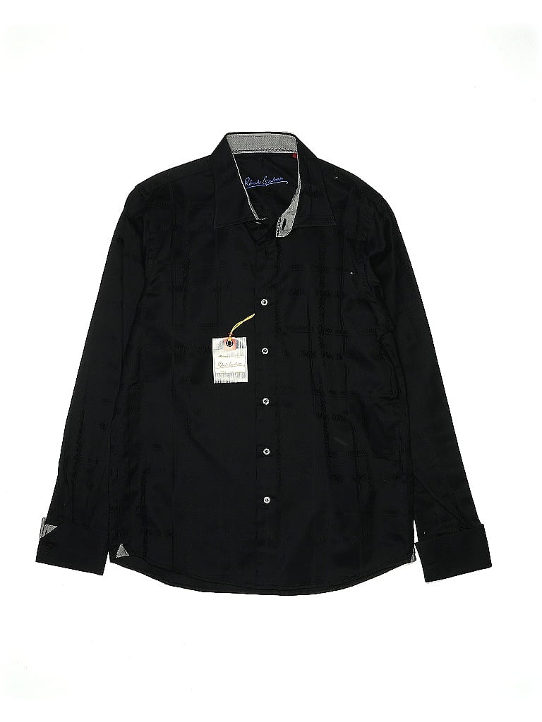 Robert Graham 100% Cotton Solid Black Long Sleeve Button-Down Shirt Size 18 - photo 1