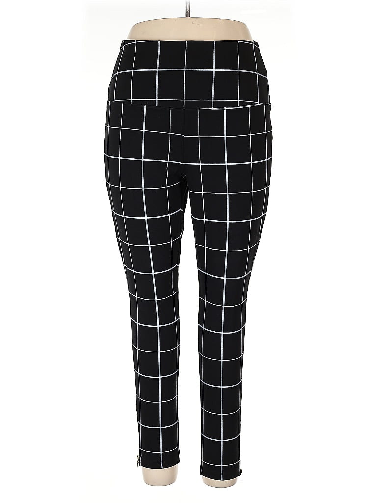 IMAN Plaid Black Casual Pants Size XL - photo 1