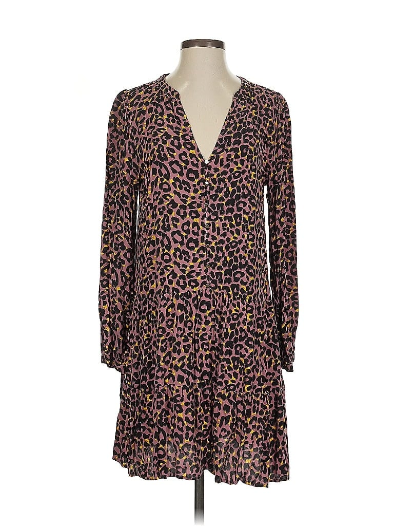 Ann Taylor LOFT 100% Viscose Animal Print Brown Casual Dress Size S - photo 1