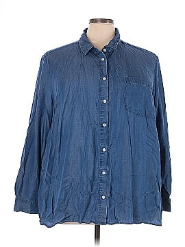 Terra & Sky 3/4 Sleeve Button Down Shirt