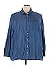 Terra & Sky Blue 3/4 Sleeve Button-Down Shirt Size 3X - photo 1