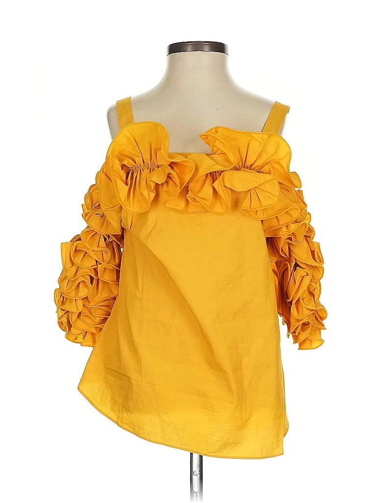 Pre-owned Amanda Uprichard 3/4 Sleeve Blouse In Yellow