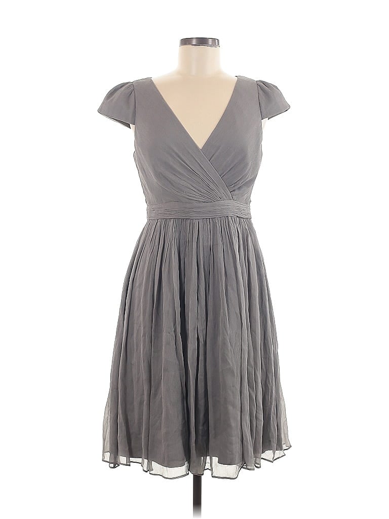 J.Crew Collection 100% Silk Gray Cocktail Dress Size 8 - photo 1