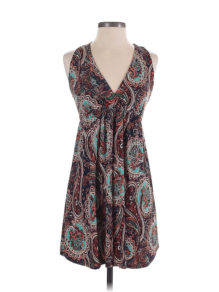 Veronica M. Paisley Teal Casual Dress Size S - photo 1