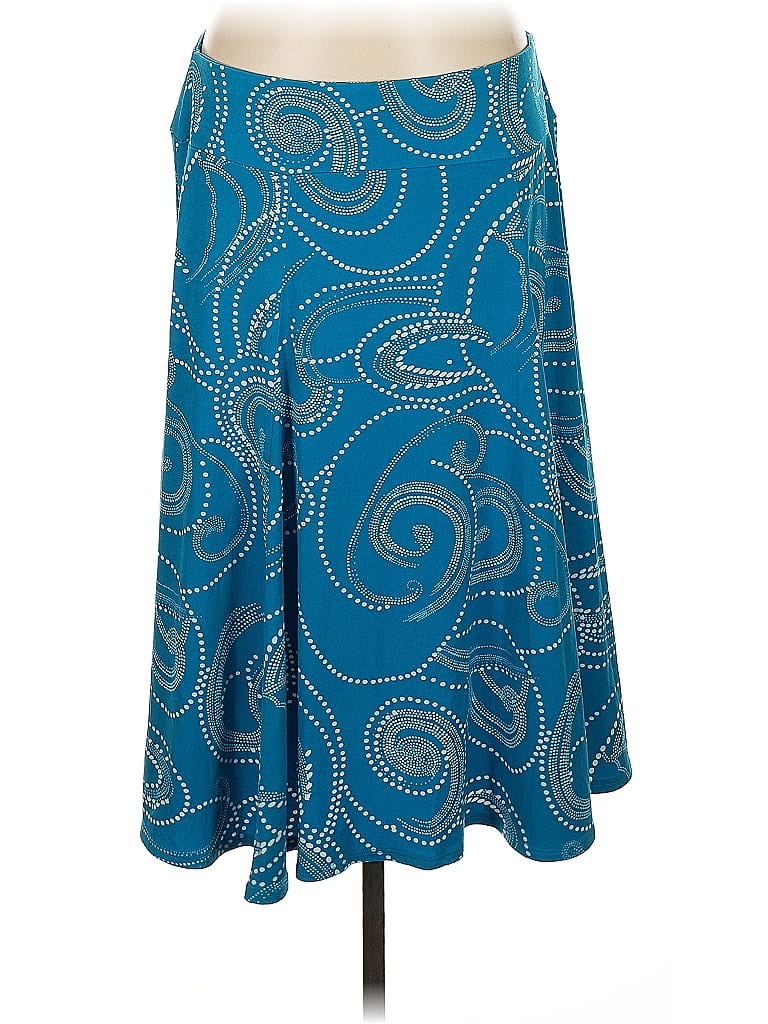 Susan Graver Paisley Blue Casual Skirt Size L - photo 1