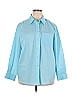 Foxcroft Color Block Blue 3/4 Sleeve Button-Down Shirt Size 18 - photo 1