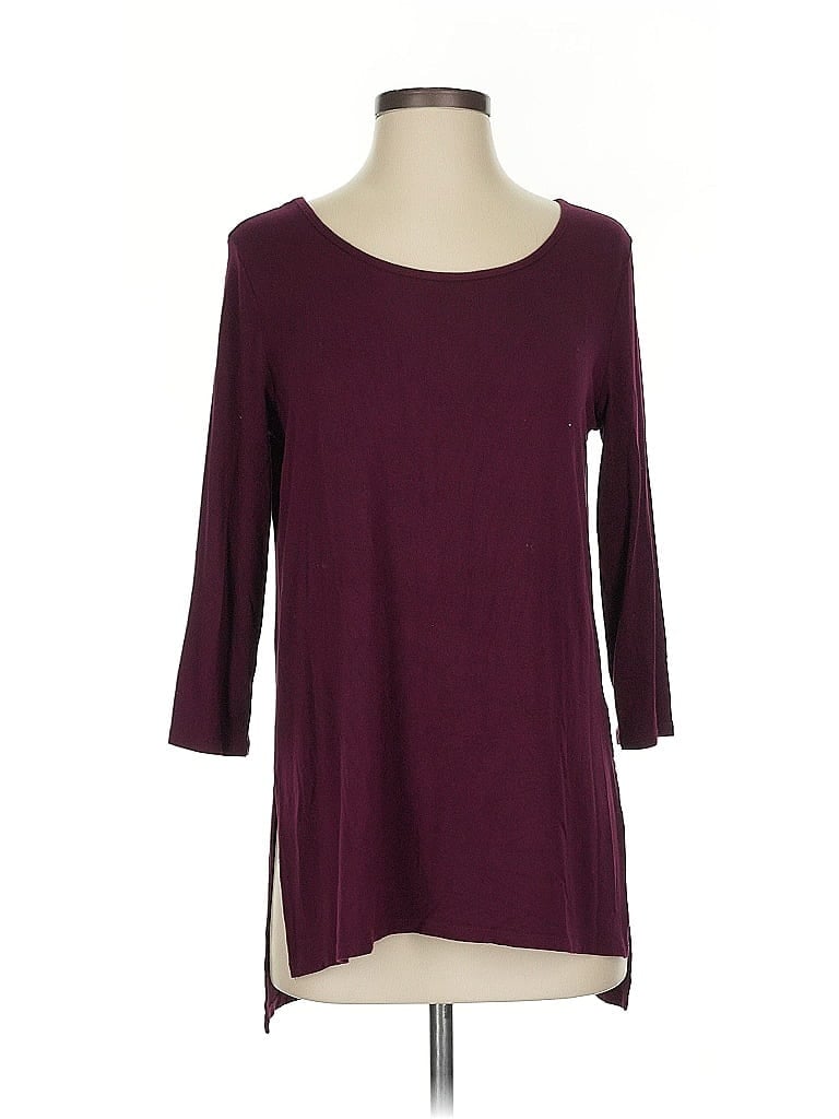 Pre-owned Amour Vert 3/4 Sleeve Top Burgundy Boatneck Tops